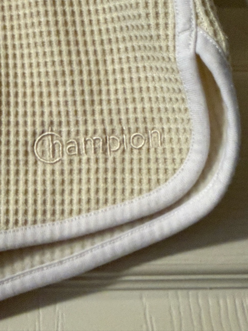 Champion Cream Waffle-Knit Short